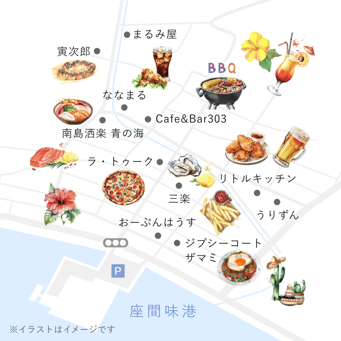 マップ：夜ご飯