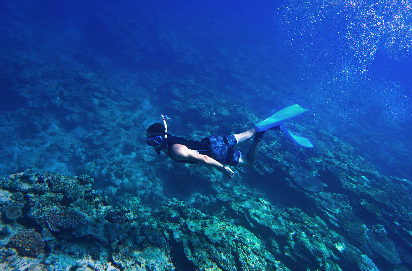 ユヒナ浜でシュノーケル
