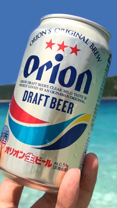 無人島嘉比島でオリオンビール